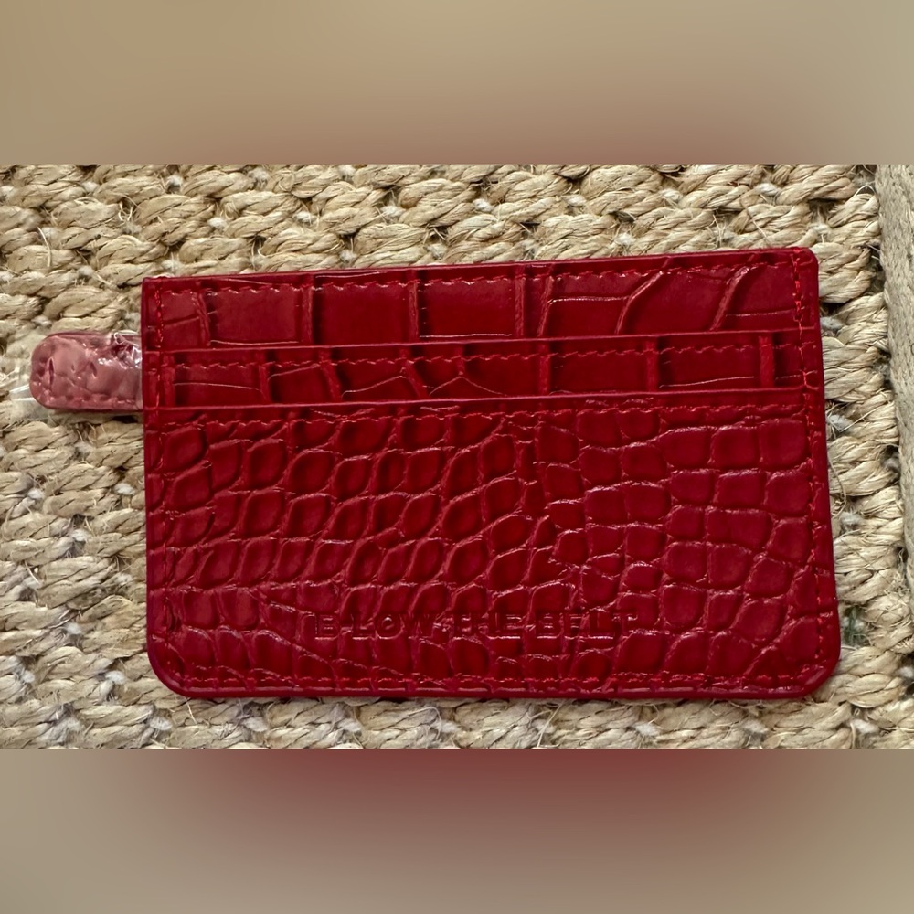 B-LOW THE BELT LOS ANGELES CROC WALLET. Burgundy and in original packaging